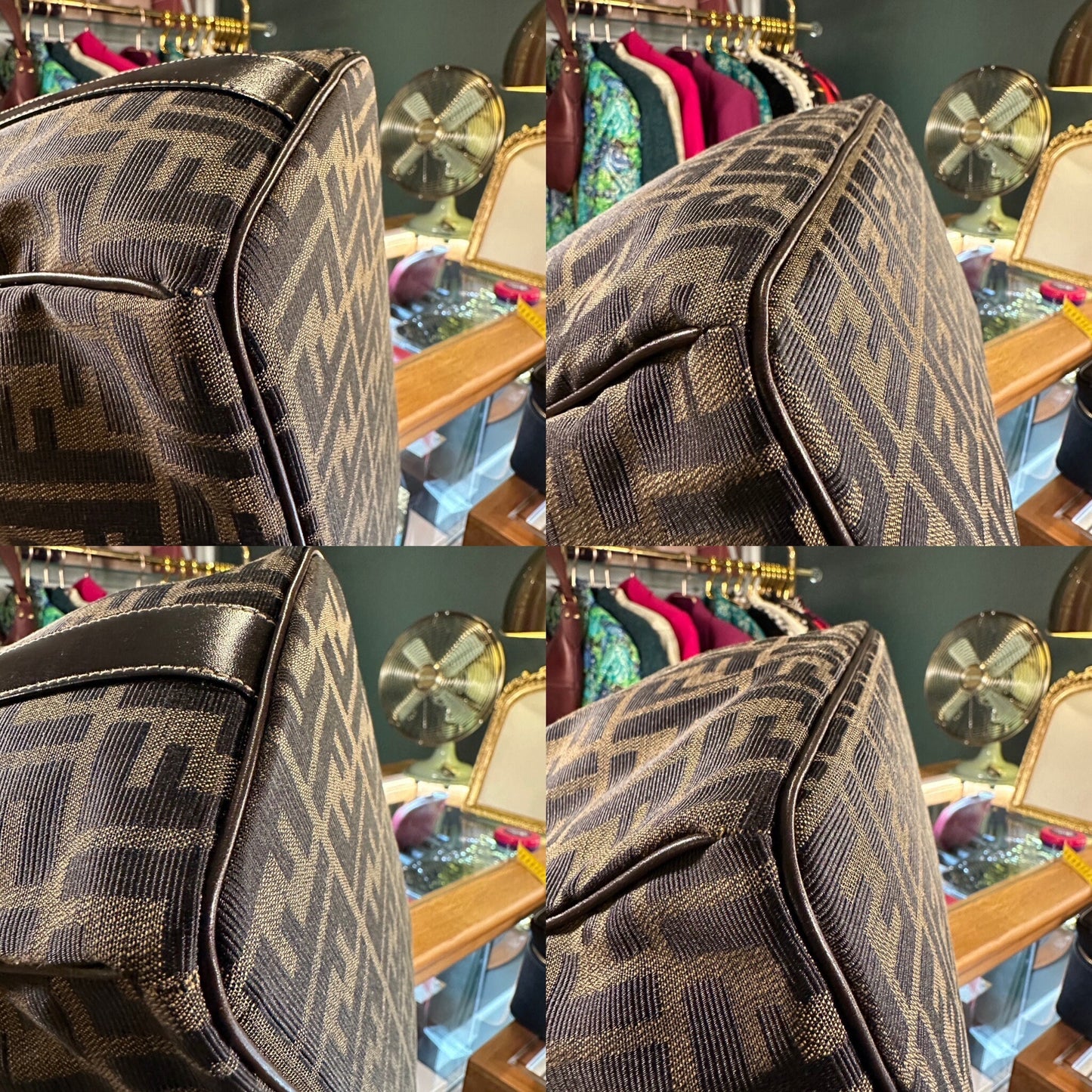 FENDI VINTAGE 100% Authentic Genuine Zucca Monogram Makeup Vanity Bag, 1990's, Great Condition