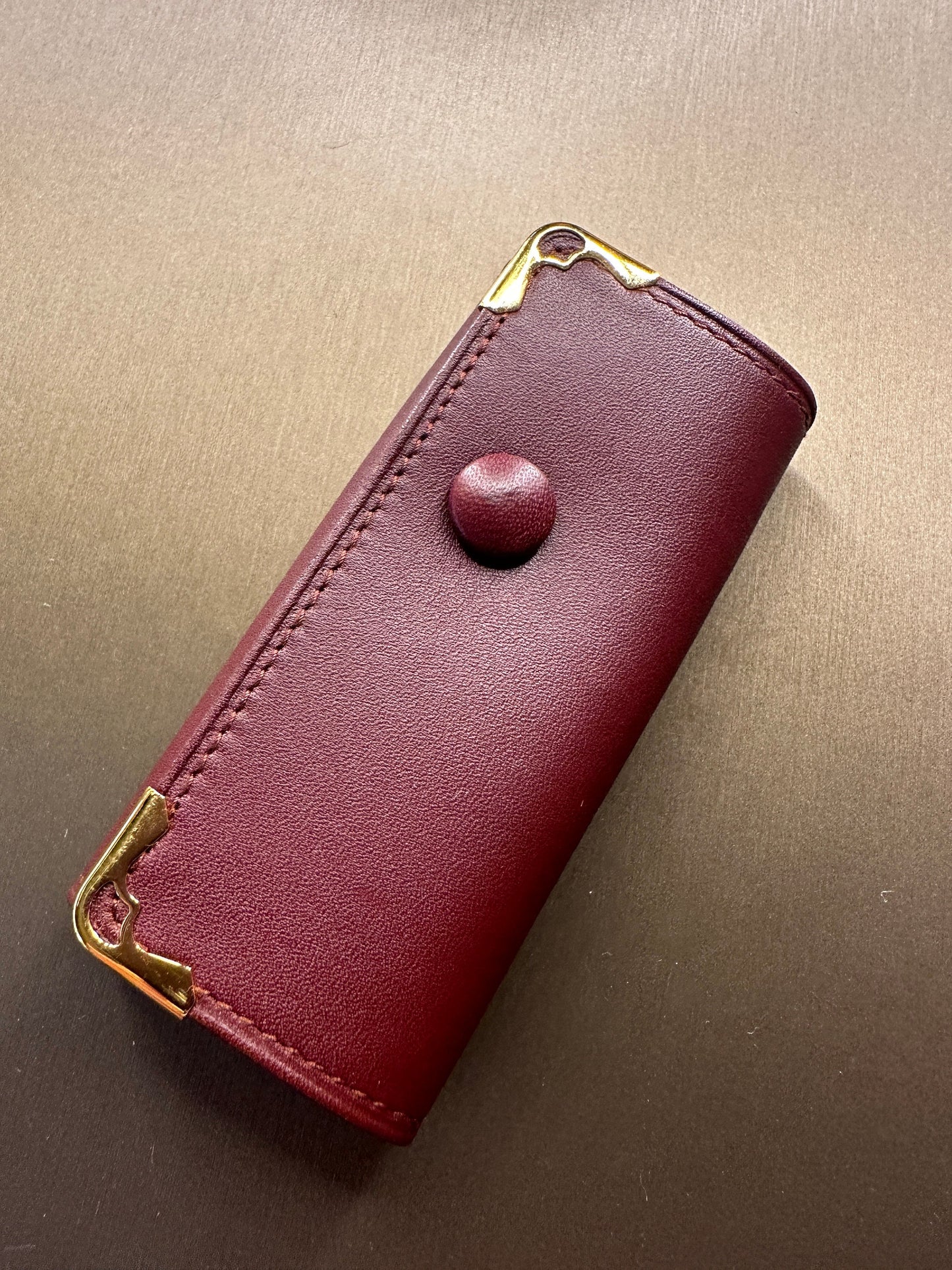 CARTIER VINTAGE, 100% Authentic Genuine Brand New In Box Leather Key Case, Classic Wine Colour, Great Condition