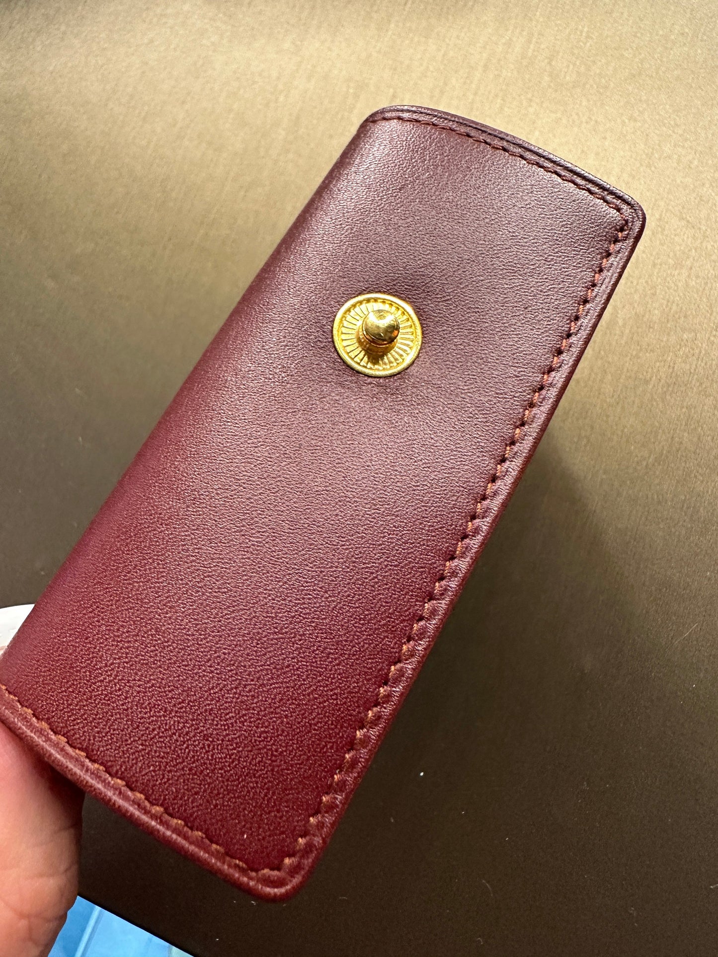 CARTIER VINTAGE, 100% Authentic Genuine Brand New In Box Leather Key Case, Classic Wine Colour, Great Condition