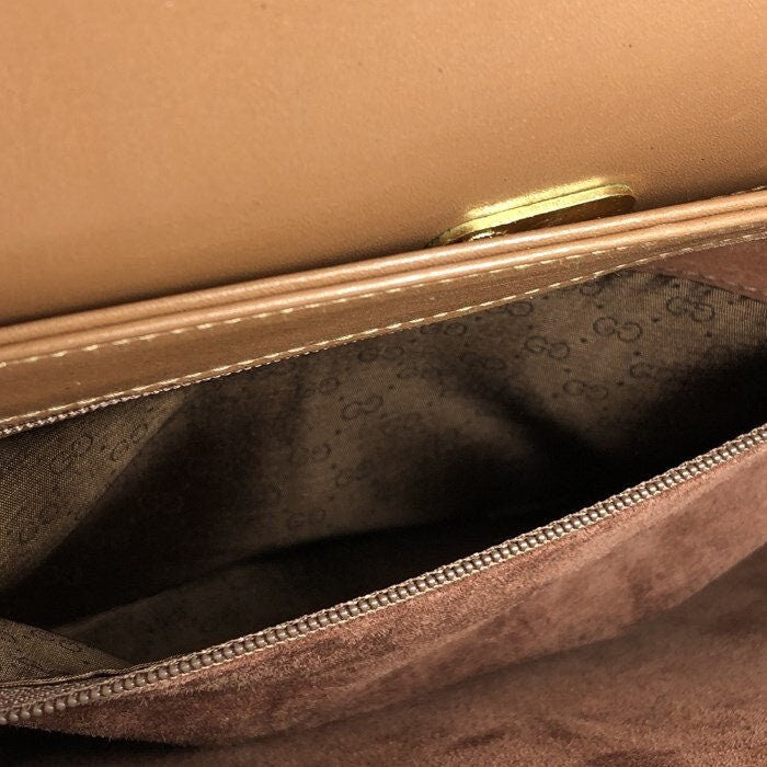 Extremely Rare GUCCI VINTAGE 100% Genuine, Leather Weave, Turn Lock Bamboo Handle Two Way Hand Bag, Caramel Brown, Great Condition, Grade A