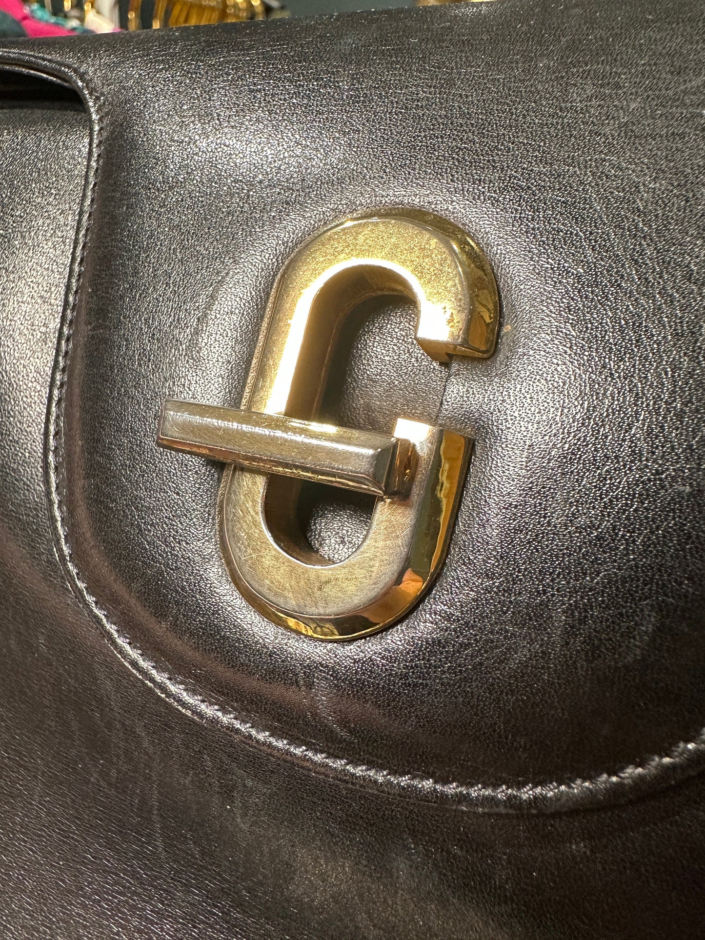GUCCI VINTAGE 100% Authentic Genuine Leather Shoulder Bag, Black, late 80's, Great Condition, Rare, Grade A