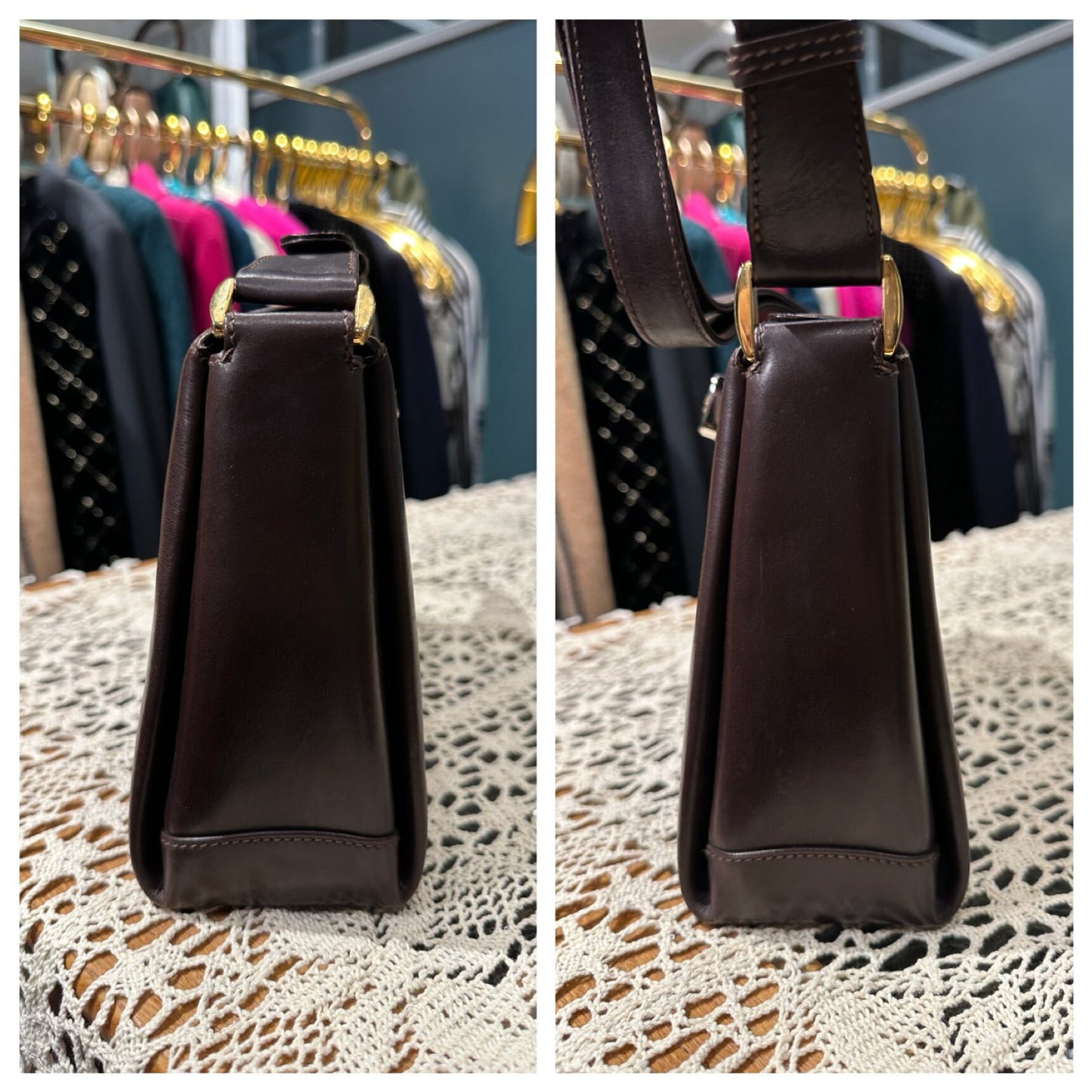 GUCCI VINTAGE 100% Authentic Genuine Leather Shoulder Bag, Black, late 80's, Great Condition, Rare, Grade A