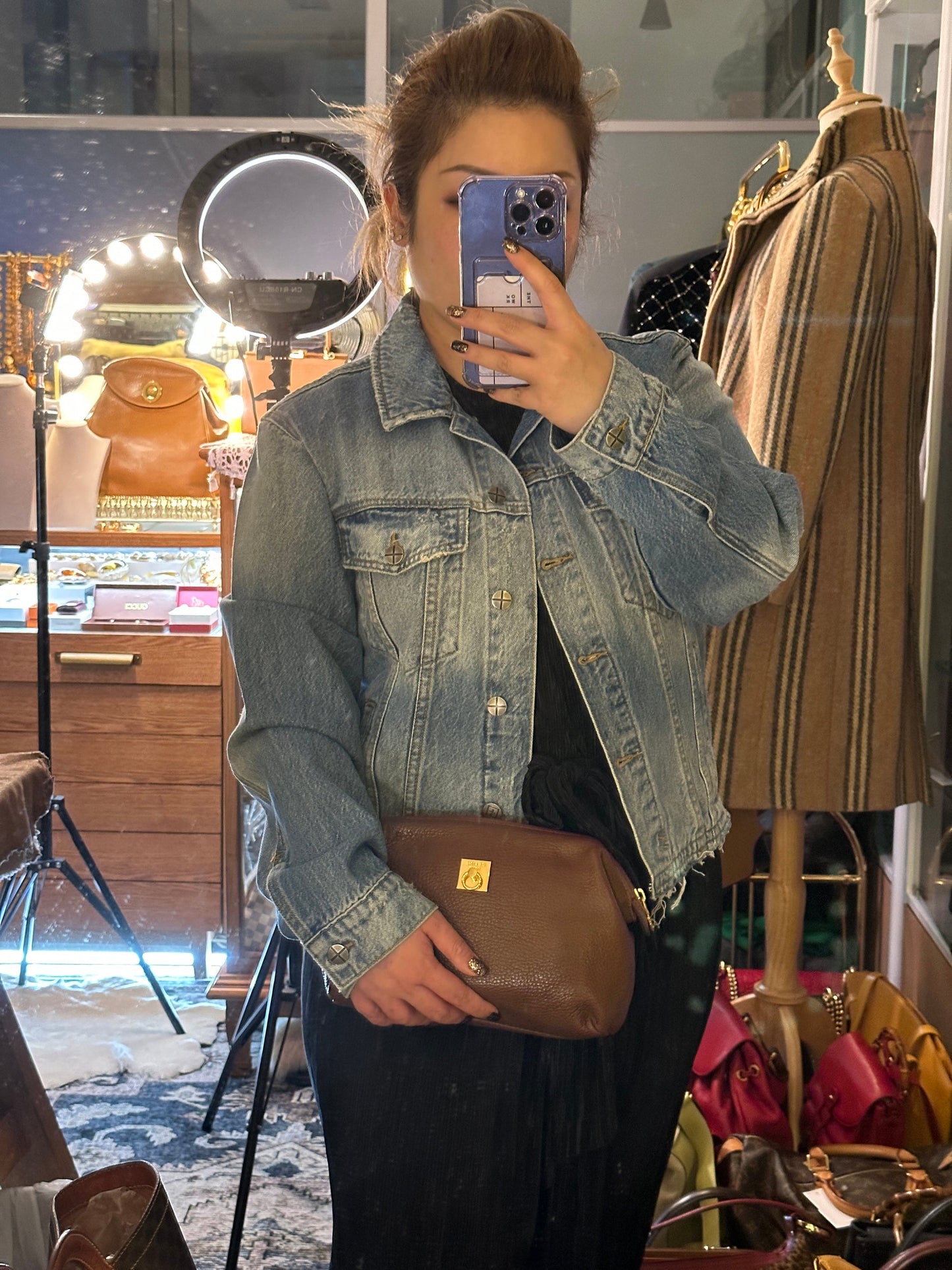 CELINE VINTAGE 100% Authentic Genuine, Doctor Leather Clutch, Medium Brown, 1999's, Great Condition