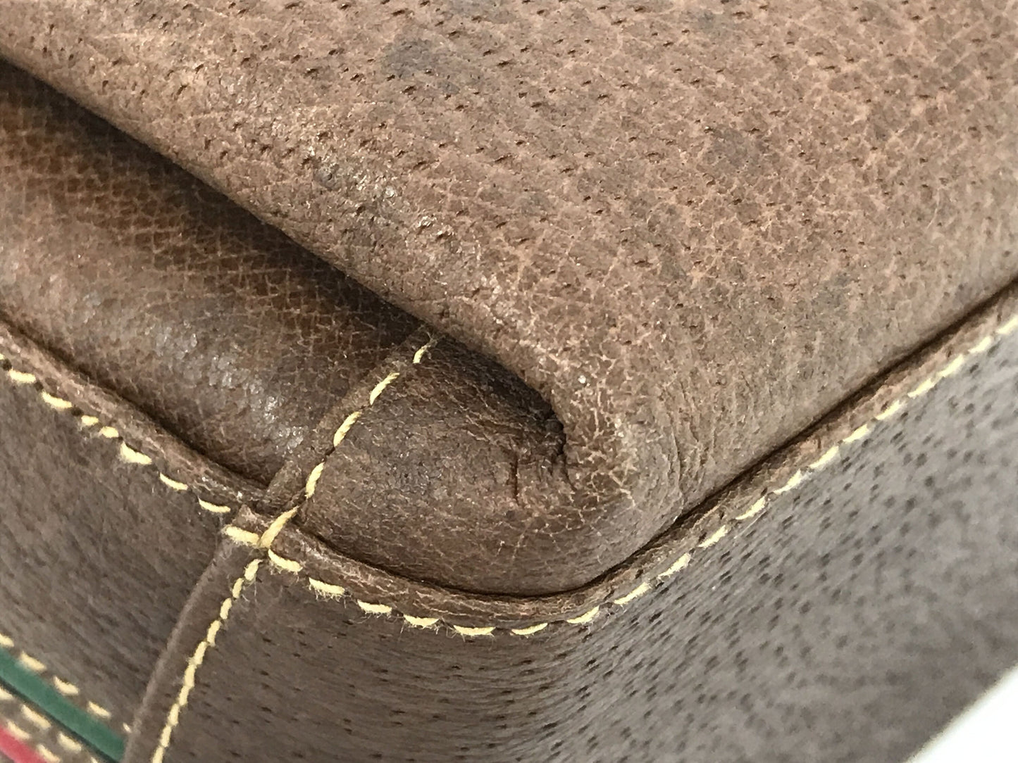 GUCCI VINTAGE 100% Authentic Genuine Leather 1097 Shoulder Bag, Brown, 1980's, Great Condition, Rare