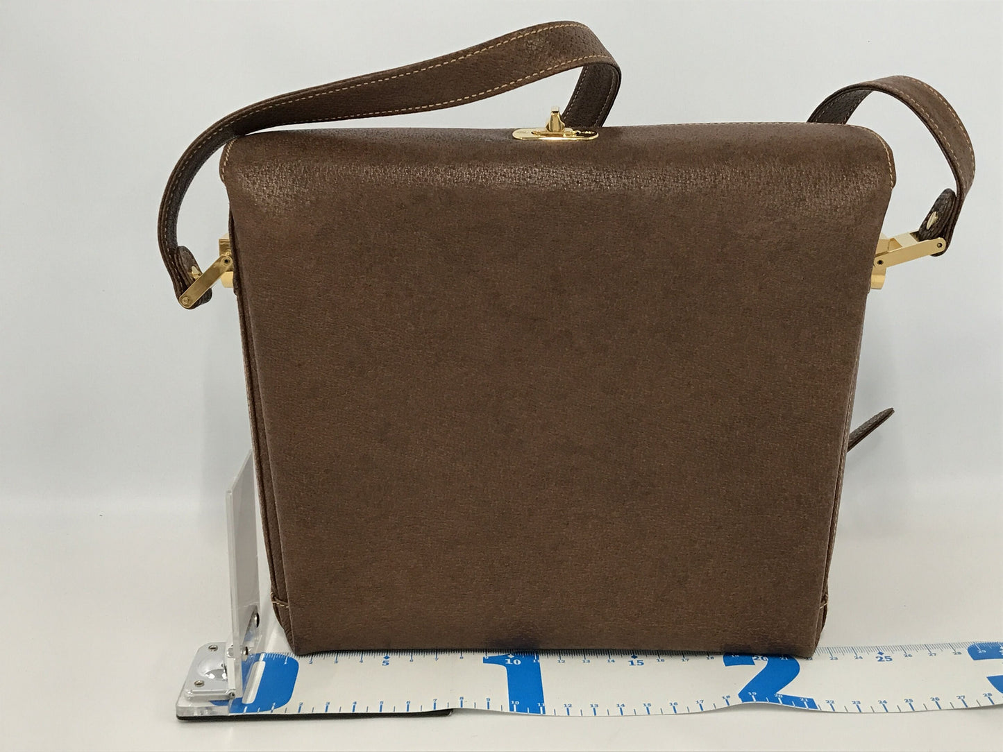 GUCCI VINTAGE 100% Authentic Genuine Leather 1097 Shoulder Bag, Brown, 1980's, Great Condition, Rare
