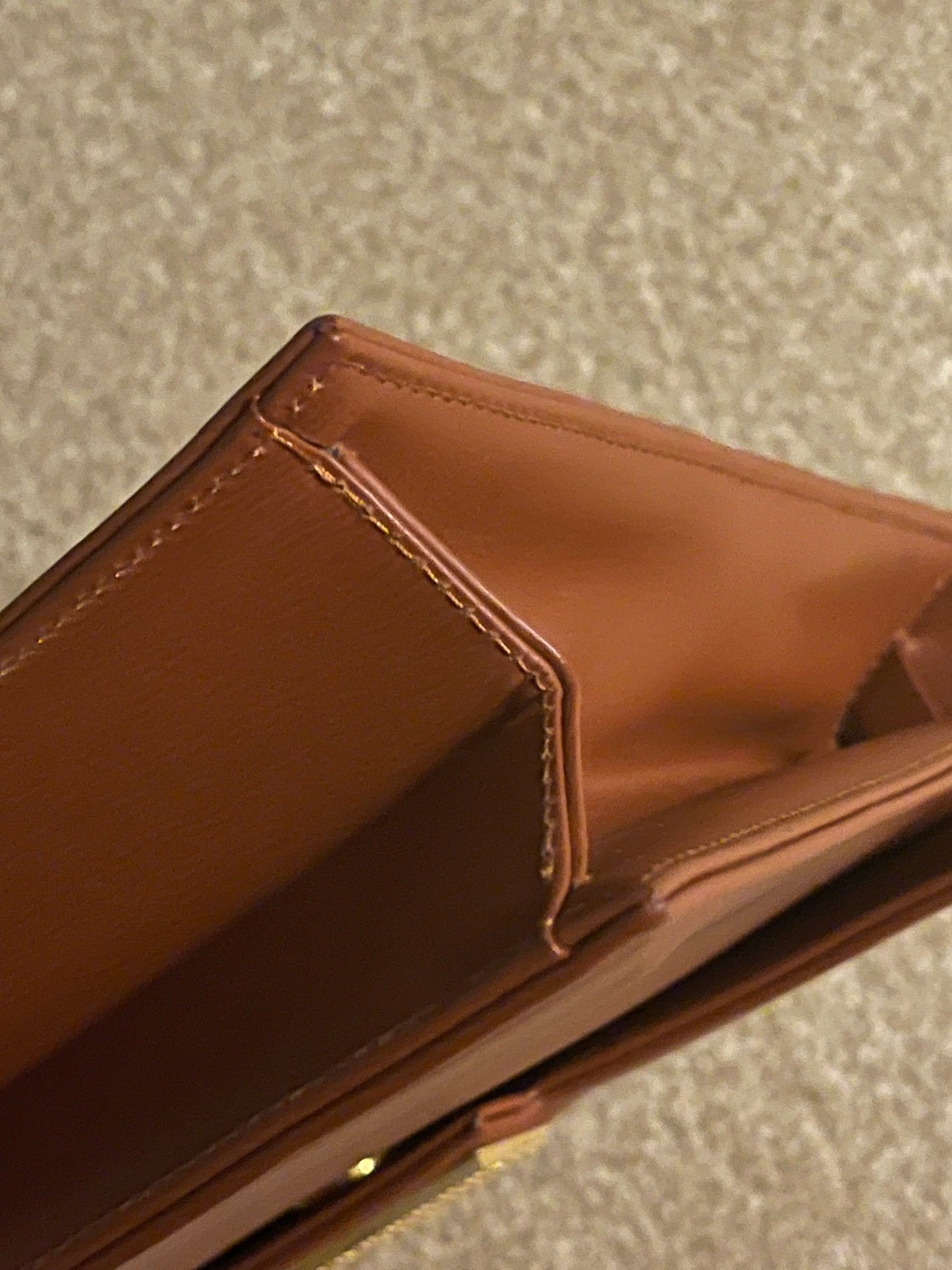 Christian DIOR VINTAGE 100% Genuine, Leather Two Way Hand Bag / Clutch, Caramel Brown, 1980's, Grade AB