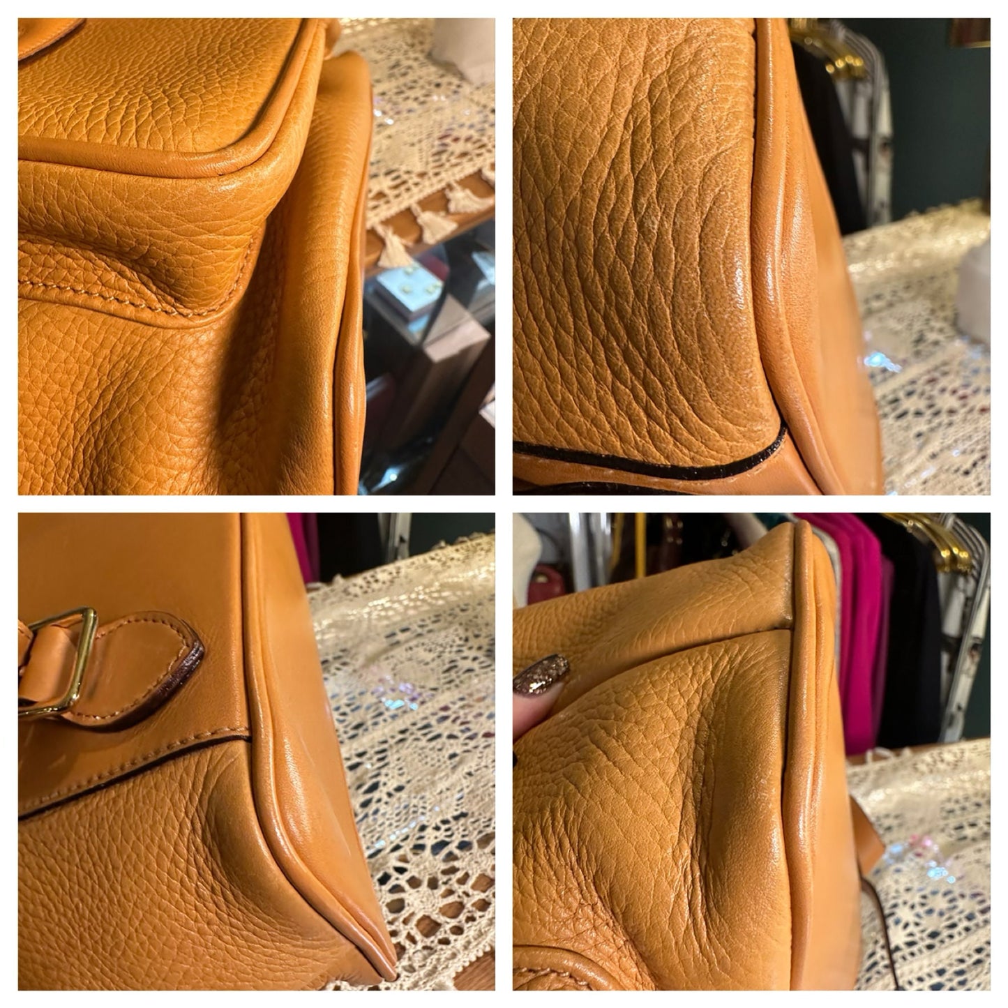 GUCCI VINTAGE 100% Authentic Genuine Leather Iconic Bamboo Handle Backpack, Light Caramel Brown, 2000's, Good Condition