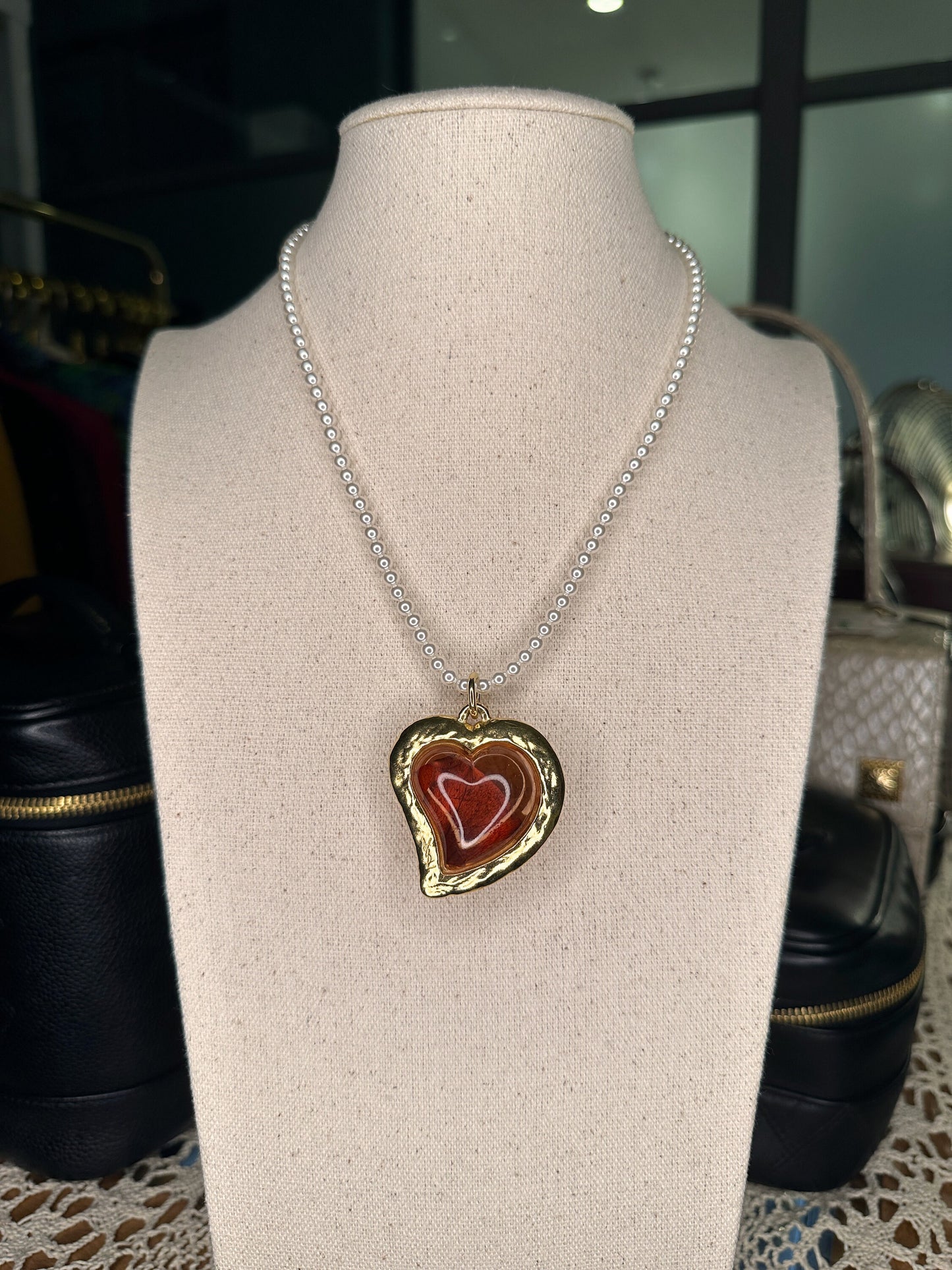 YVES SAINT LAURANT Vintage 100% Authentic Genuine Heart Pendant with Hidden Leaf, Gold, 1990's, Good Condition, Pendant Only