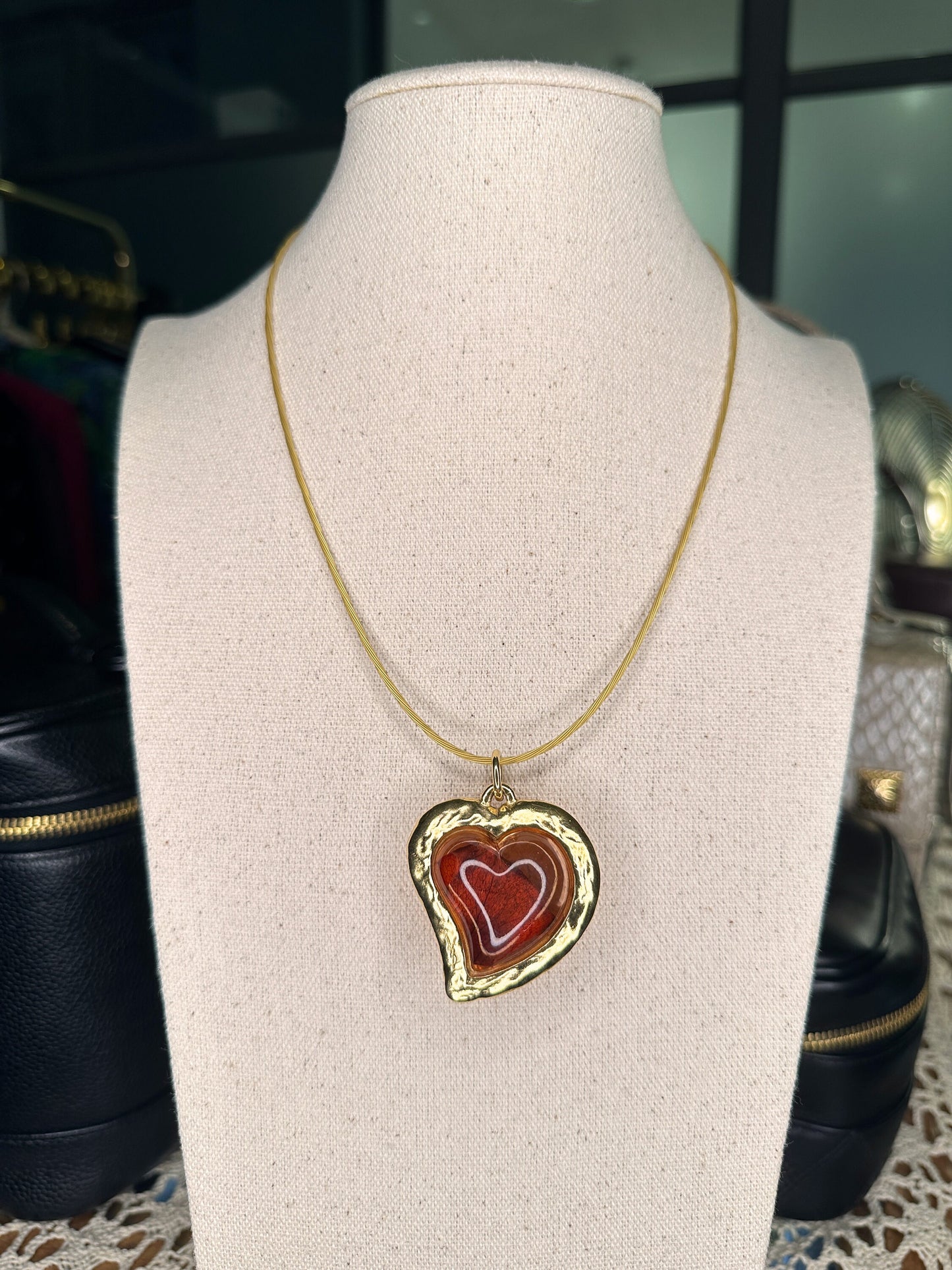 YVES SAINT LAURANT Vintage 100% Authentic Genuine Heart Pendant with Hidden Leaf, Gold, 1990's, Good Condition, Pendant Only