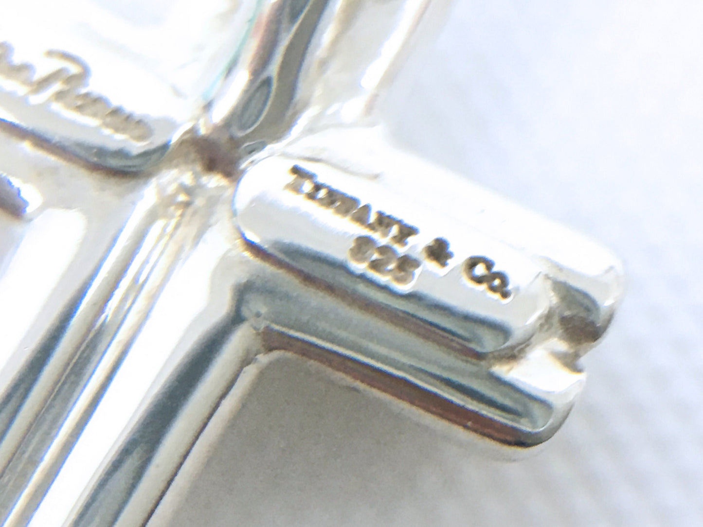 TIFFANY VINTAGE 100% Authentic Genuine Cross Necklace, 925 Silver, 1990's, Great Condition