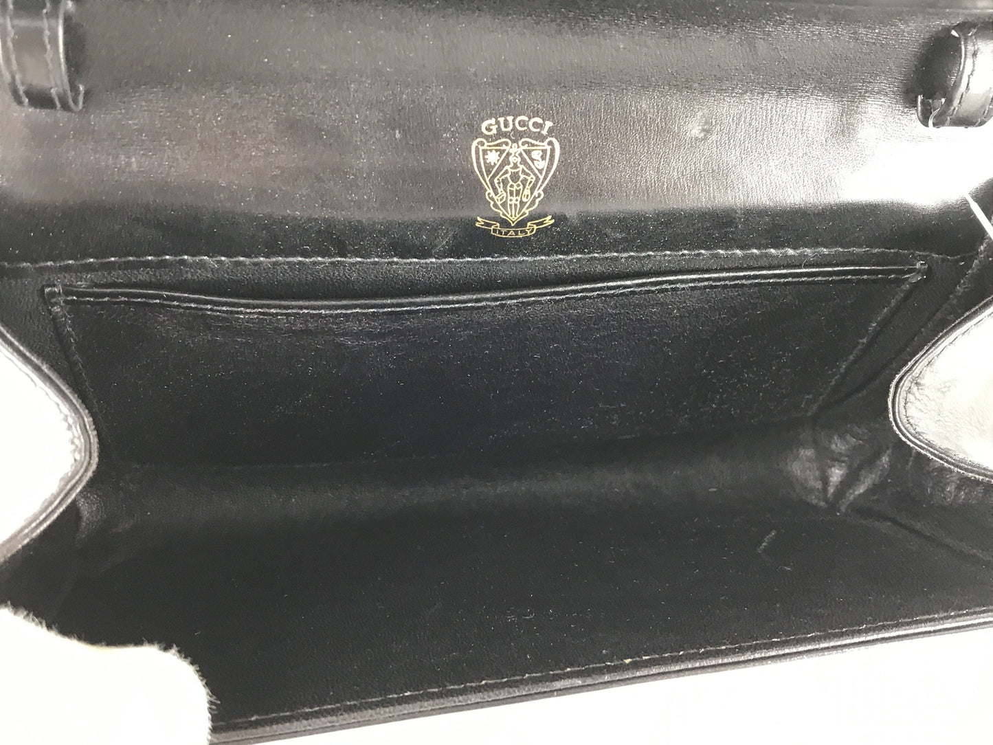 GUCCI VINTAGE 100% Authentic Genuine Leather Shoulder Bag, Black, 1980's, Great Condition, Rare