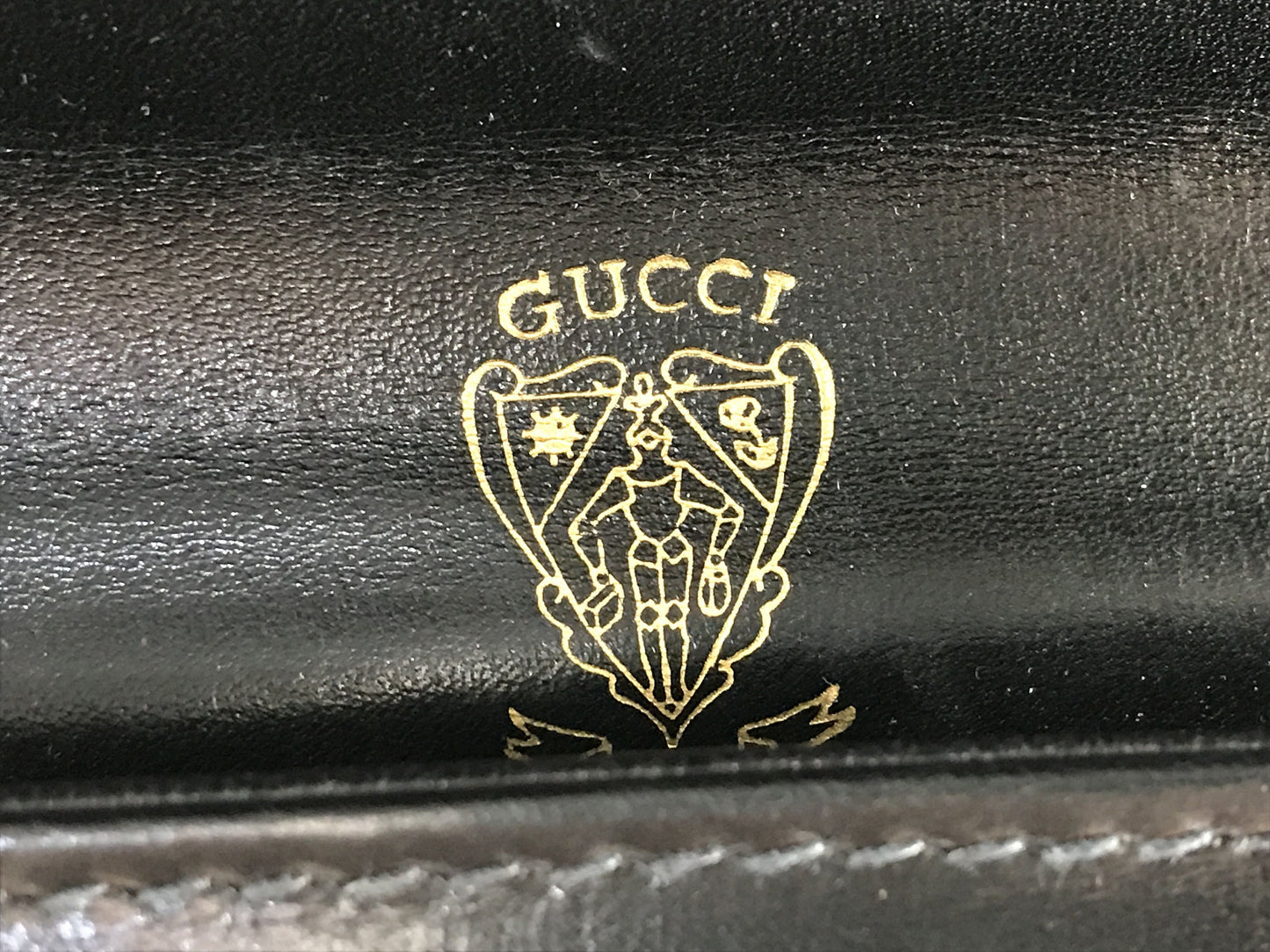 GUCCI VINTAGE 100% Authentic Genuine Leather Shoulder Bag, Black, 1980's, Great Condition, Rare