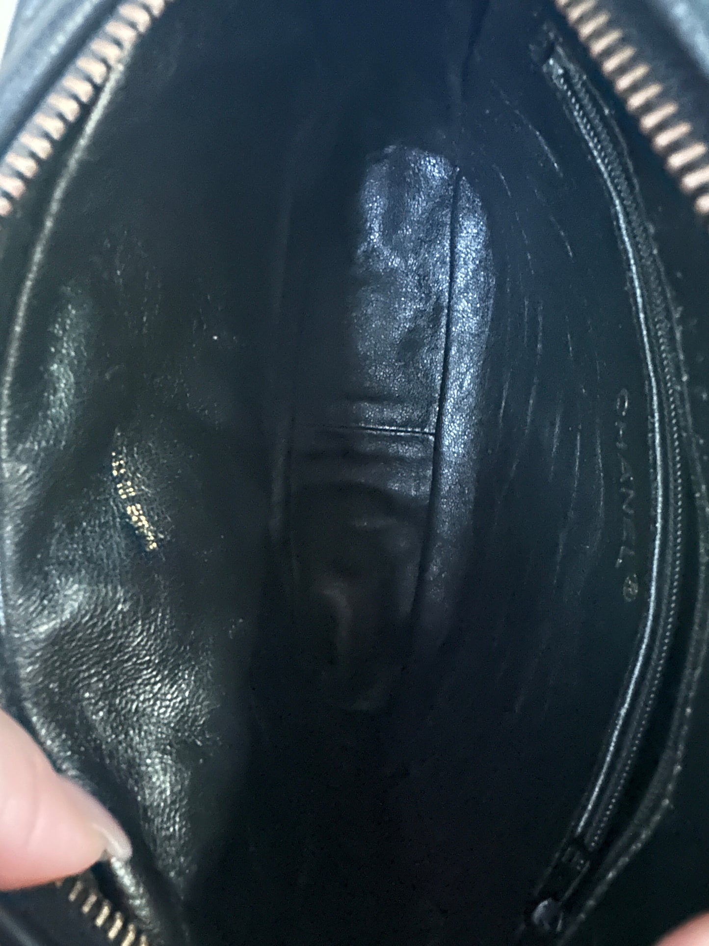 Rare CHANEL VINTAGE 100% Authentic Genuine, Lamb Leather Leather Weaved Golden Chain Handbag, Black, Series 1, 1989-1991