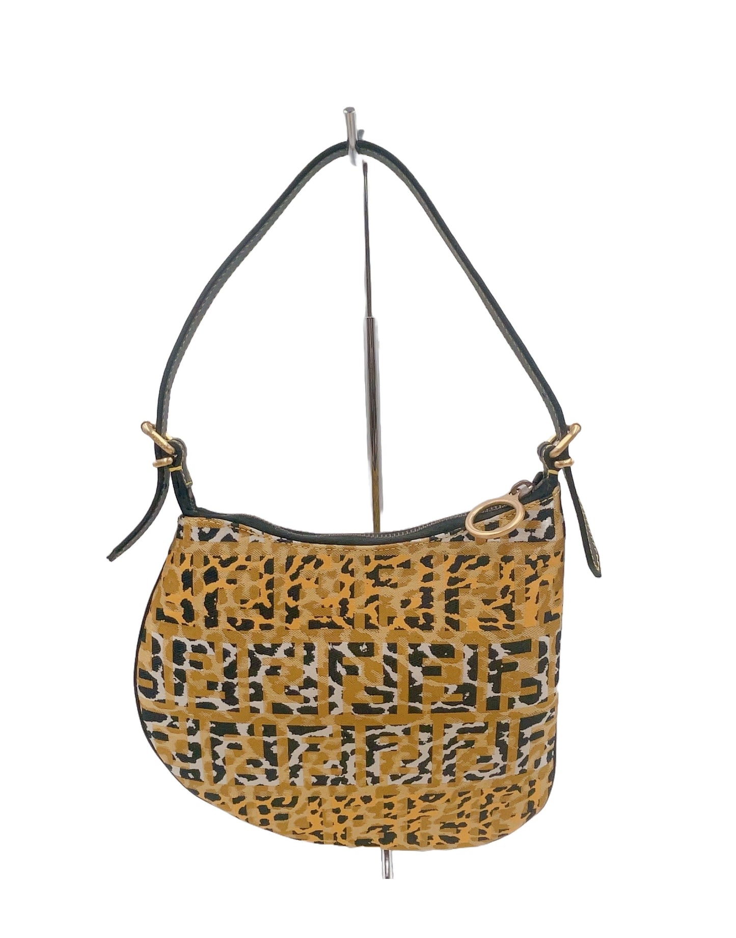 FENDI VINTAGE 100% Authentic Genuine, Top Handle Armpit Handbag Leopard Print w/ Original Dust Bag, 1990's, Great Condition