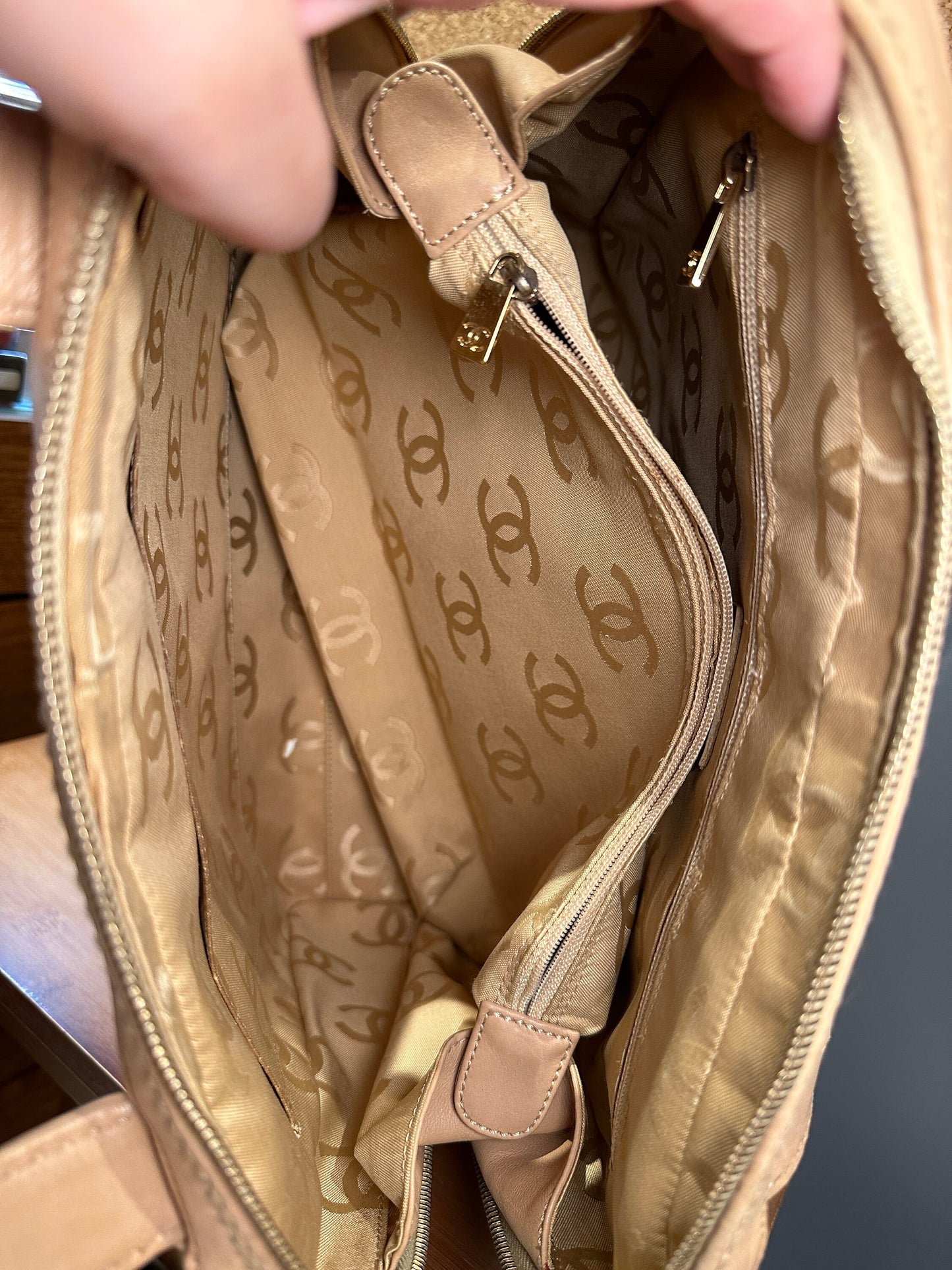 CHANEL VINTAGE 100% Authentic Genuine Wild Stitch Handbag, Beige, Late 2003, Great Condition
