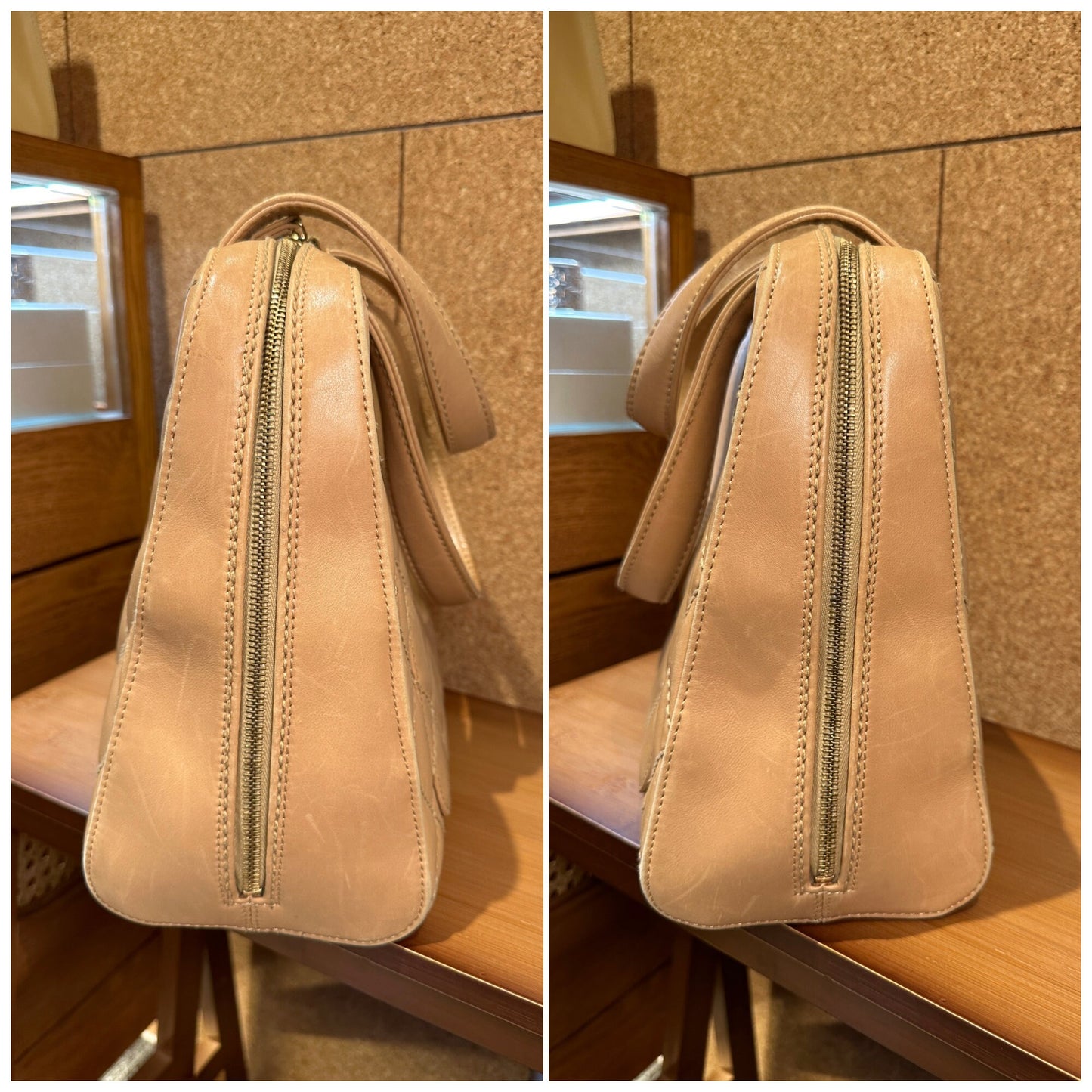 CHANEL VINTAGE 100% Authentic Genuine Wild Stitch Handbag, Beige, Late 2003, Great Condition