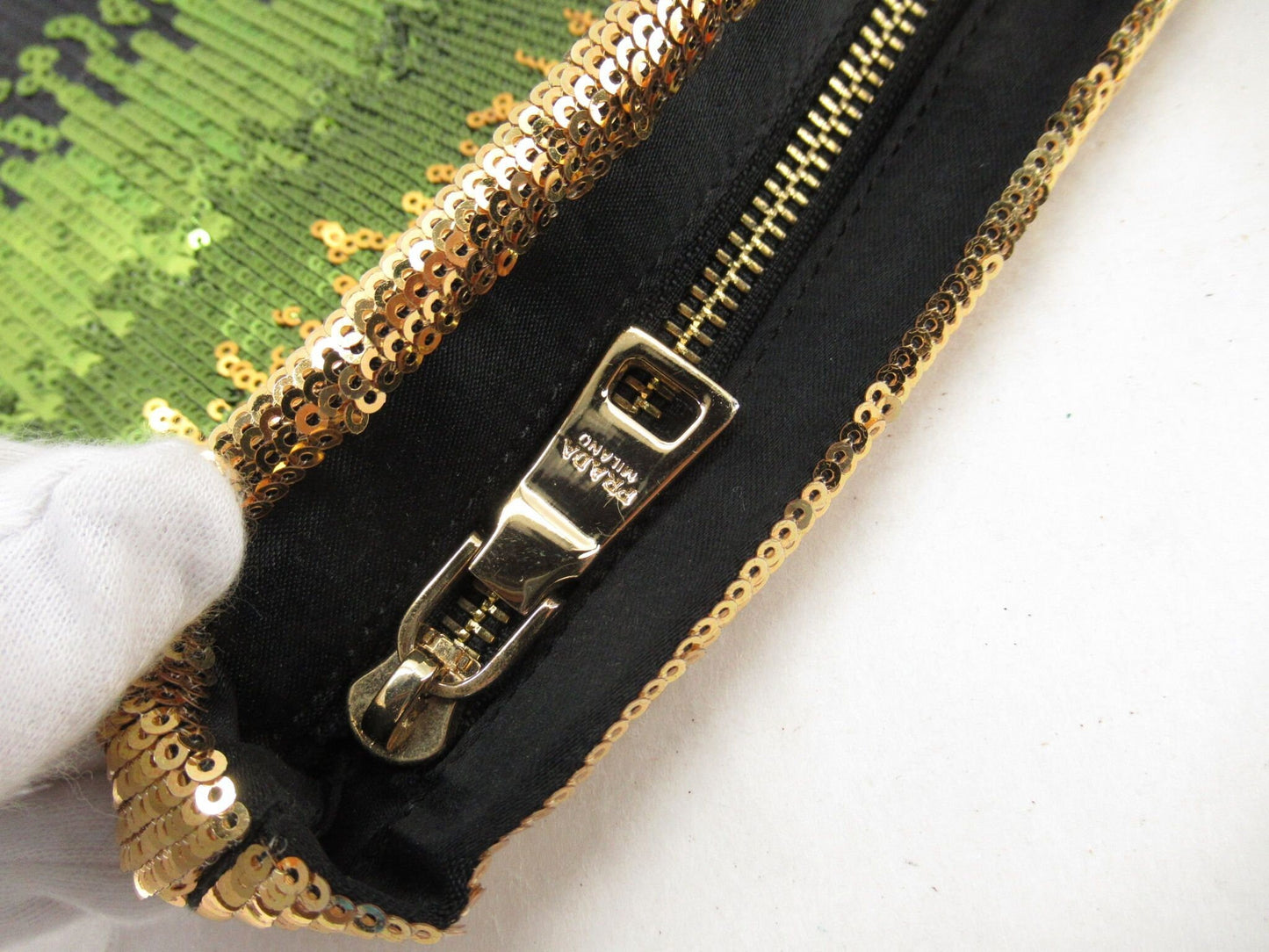 PRADA VINTAGE 100% Authentic Genuine, Tri Colour Sequin Clutch, Red, 2000's, Great Condition