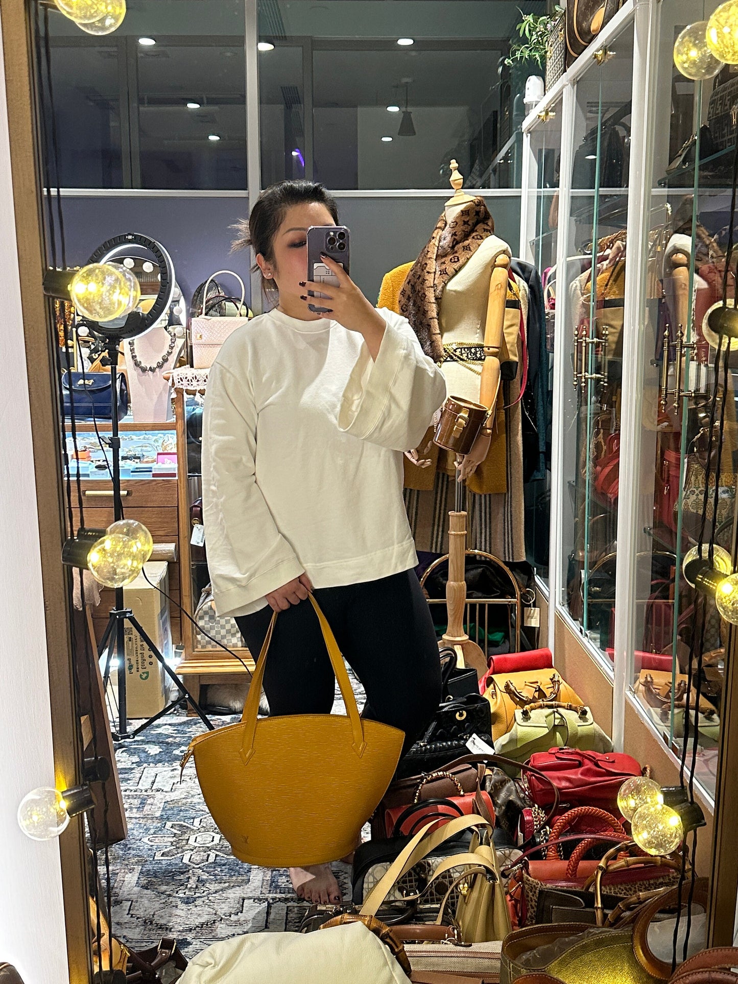 LOUIS VUITTON VINTAGE 100% Authentic Genuine, Epi Saint-Jacques Shoulder Bag, Yellow, 1993, Great Condition
