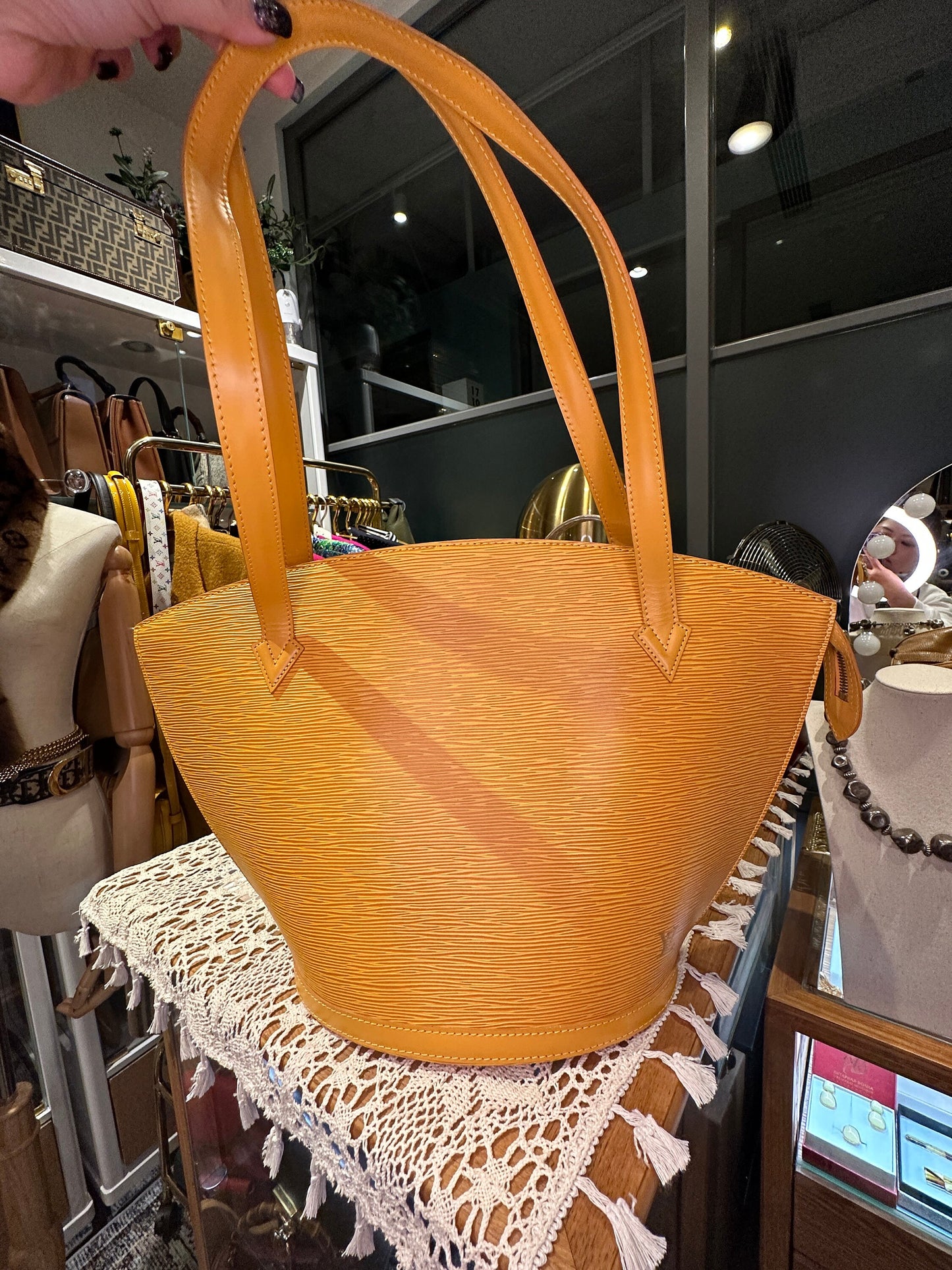 LOUIS VUITTON VINTAGE 100% Authentic Genuine, Epi Saint-Jacques Shoulder Bag, Yellow, 1993, Great Condition