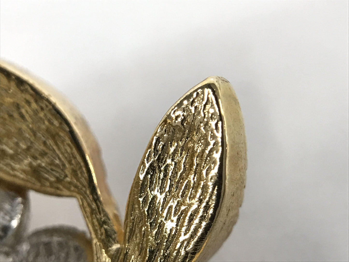 CHRISTIAN DIOR VINTAGE, 100% Authentic Genuine Clipped On Earrings, Embossed Floral and Leaves, Gold and Silver, 1990's, Grade AB