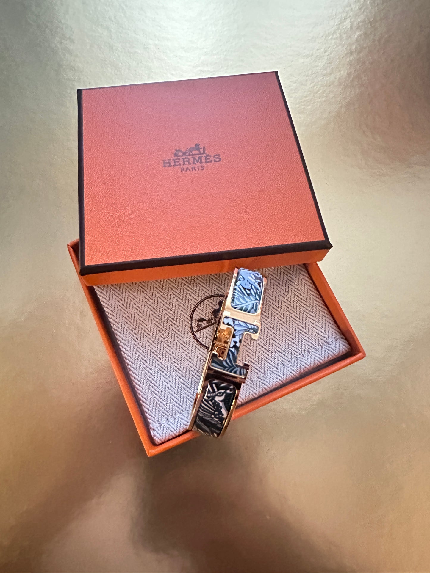 Hermes 100% Genuine Authentic Clic H Bangle Bracelet Animaux Camoufles Brand New with Box