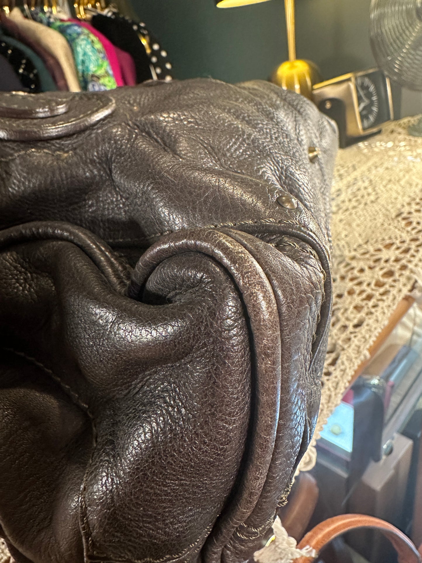 CHLOE Vintage 100% Authentic Genuine Paddington Handbag, Grey, Great Condition