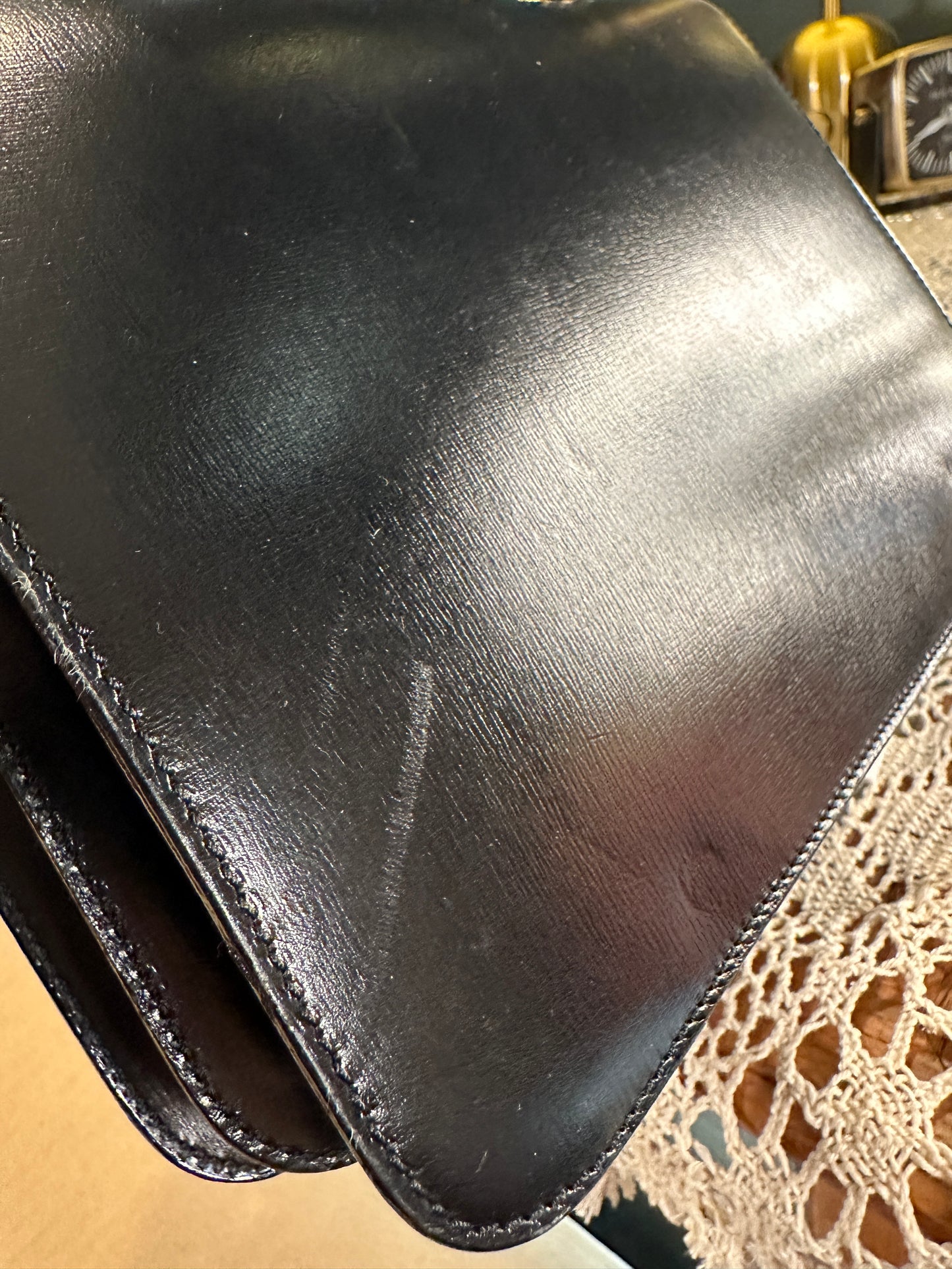 GUCCI VINTAGE 100% Authentic Genuine Top Handle Handbag with GG Buckle, 1980's, Good Condition