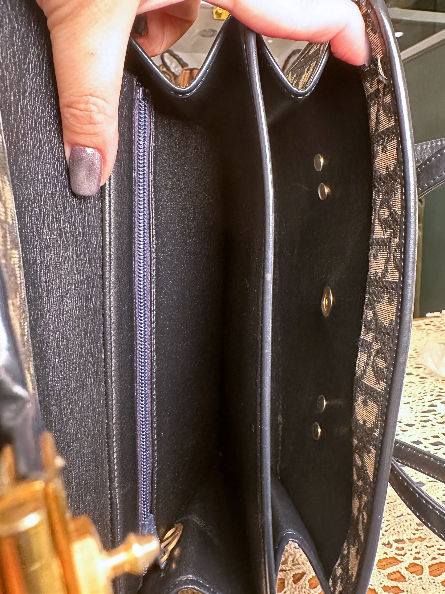 CHRISTIAN DIOR VINTAGE 100% Authentic Genuine Oblique Trotter Monogram Canvas Handbag, Blue, 2000's, Great Condition, Rare
