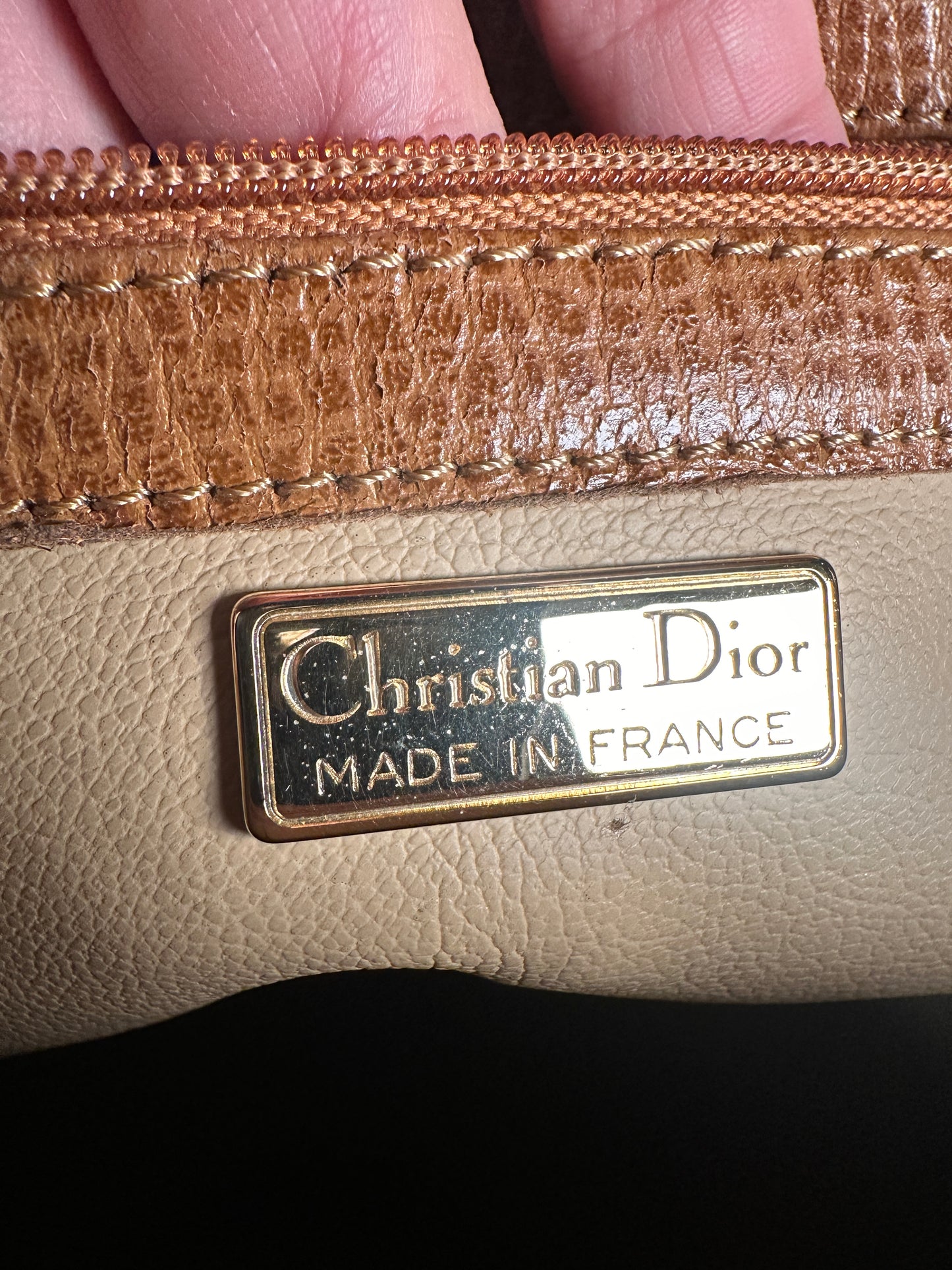 CHRISTIAN DIOR VINTAGE 100% Authentic Genuine Leather Drawstring Backpack, Yellow, 2000's, Great Condition, Rare