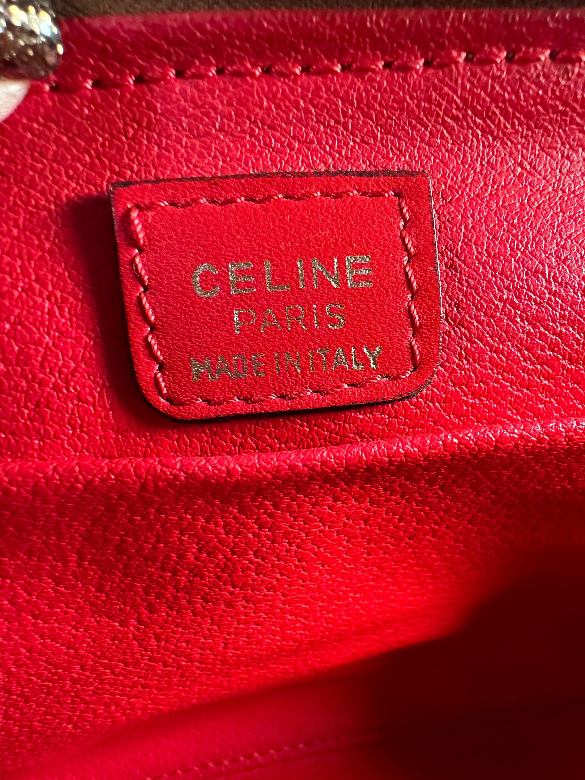 CELINE VINTAGE 100% Authentic Genuine, Doctor Leather Clutch, Medium Brown, 1999's, Great Condition