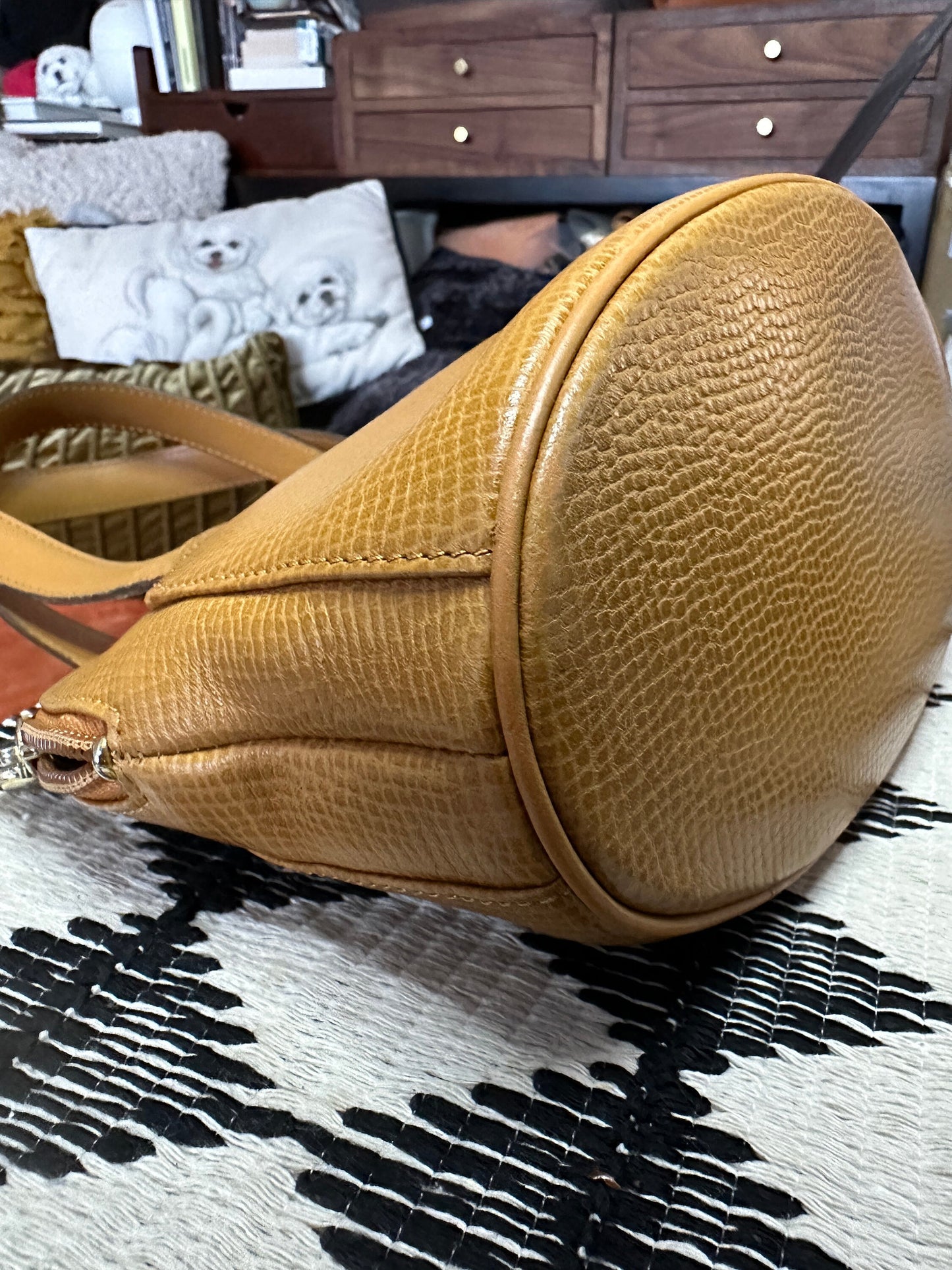 CHRISTIAN DIOR VINTAGE, 100% Authentic Genuine, Leather Hand Bag, Deep Yellow, 2000's, Great Condition, Rare