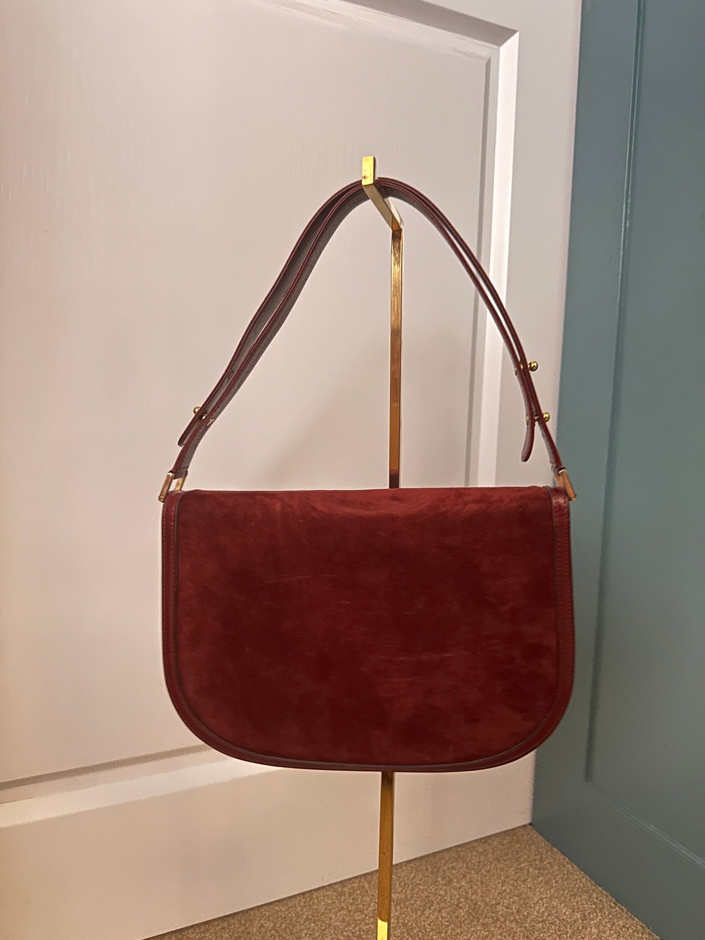 BALLY VINTAGE 100% Authentic Genuine Leather Hand Bag, Deep Red Color, 2000's, Great Condition, Rare