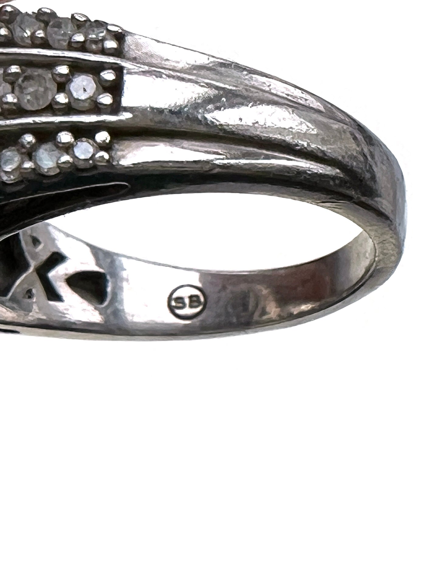 Vintage Paved Silver Diamond Cocktail Ring with Total Over 2 Carat Natural Diamonds, Circa 1970 from Germany
