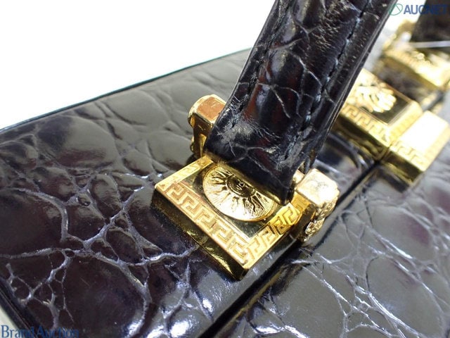 VERSACE VINTAGE 100% Authentic Genuine Leather Makeup Case Bag, Black, 2000's, Great Condition