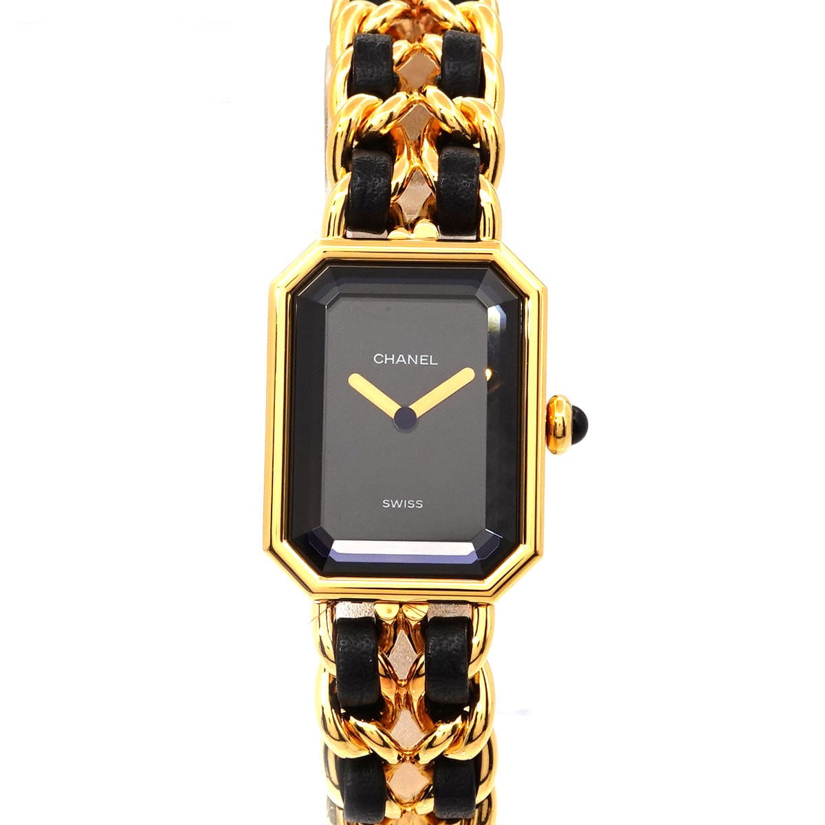 CHANEL VINTAGE 100% Authentic Genuine Premiere M Size Ladies Wrist Watch Black Dial Gold Quartz Watch Premiere, Great Condition, Grade A