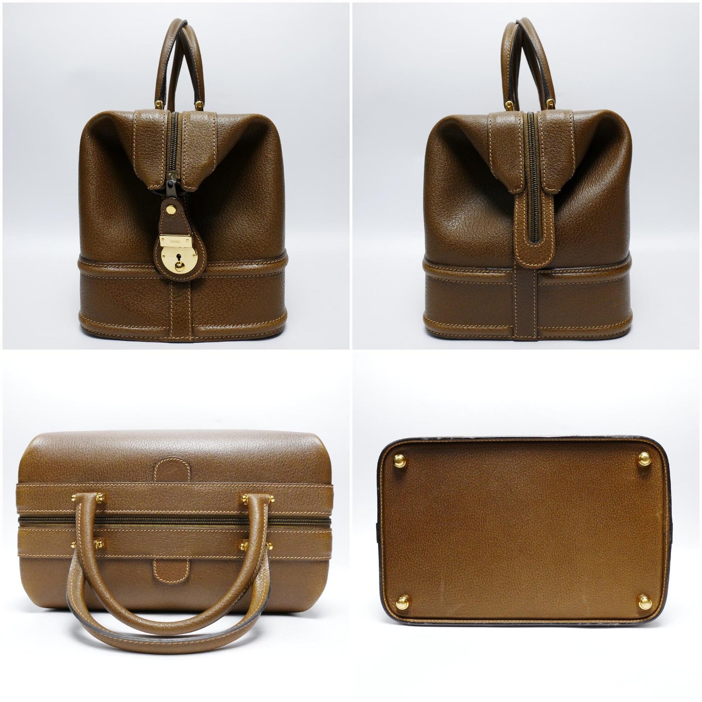 GUCCI VINTAGE 100% Authentic Genuine Doctor Bag, Brown, 1980's, Brown, Great Condition, Rare, Grade A