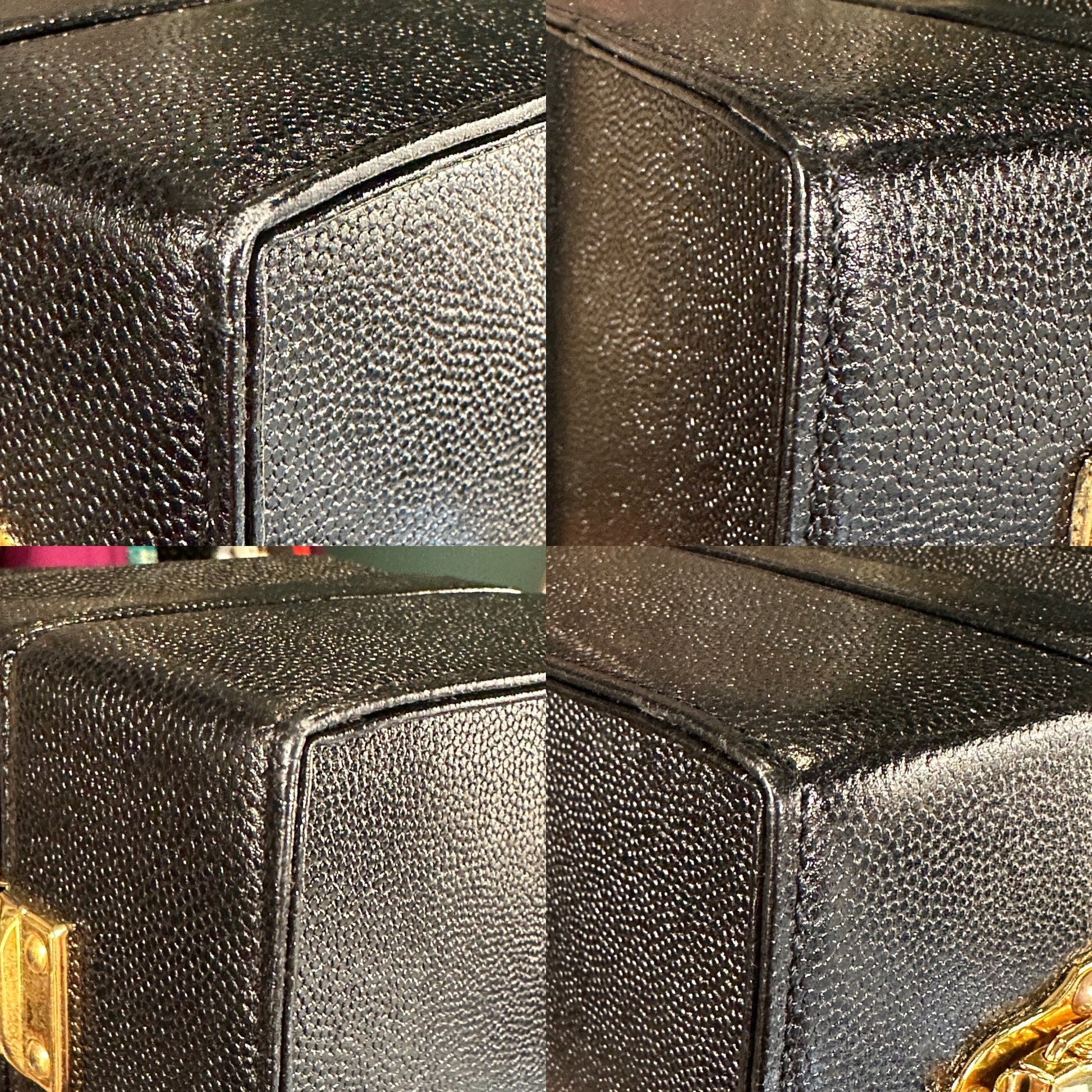 GIANNI VERSACE VINTAGE 100% Authentic Genuine Leather Two Tier Vanity Case Doctor Bag, Black, 1990's, Good Condition, Dust Bag Included