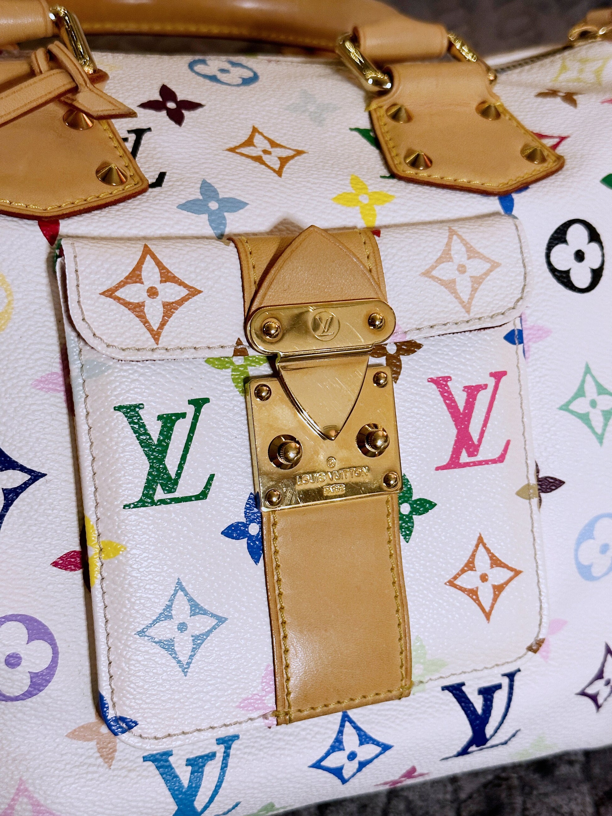 LOUIS VUITTON x Takashi Murakami VINTAGE 100% Authentic Genuine Speedy Handbag, Monogram Multi-color White, Discont. , Y2K, Great Condition