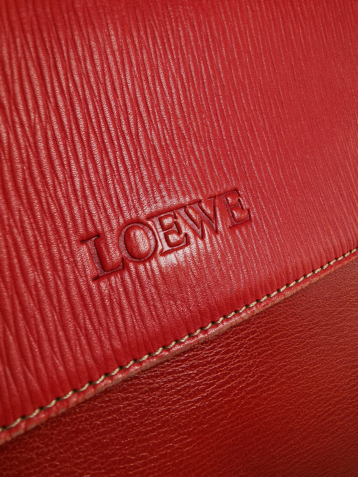 LOEWE VINTAGE 100% Authentic Genuine Top Handle Iconic Velazquez Two-way Bag, Orange, 1990's, Great Condition, Rare