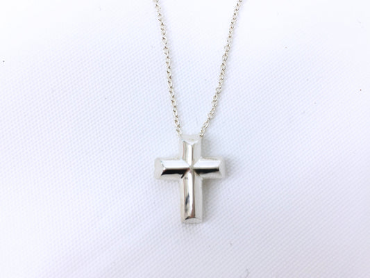 TIFFANY VINTAGE 100% Authentic Genuine Cross Necklace, 925 Silver, 1990's, Great Condition
