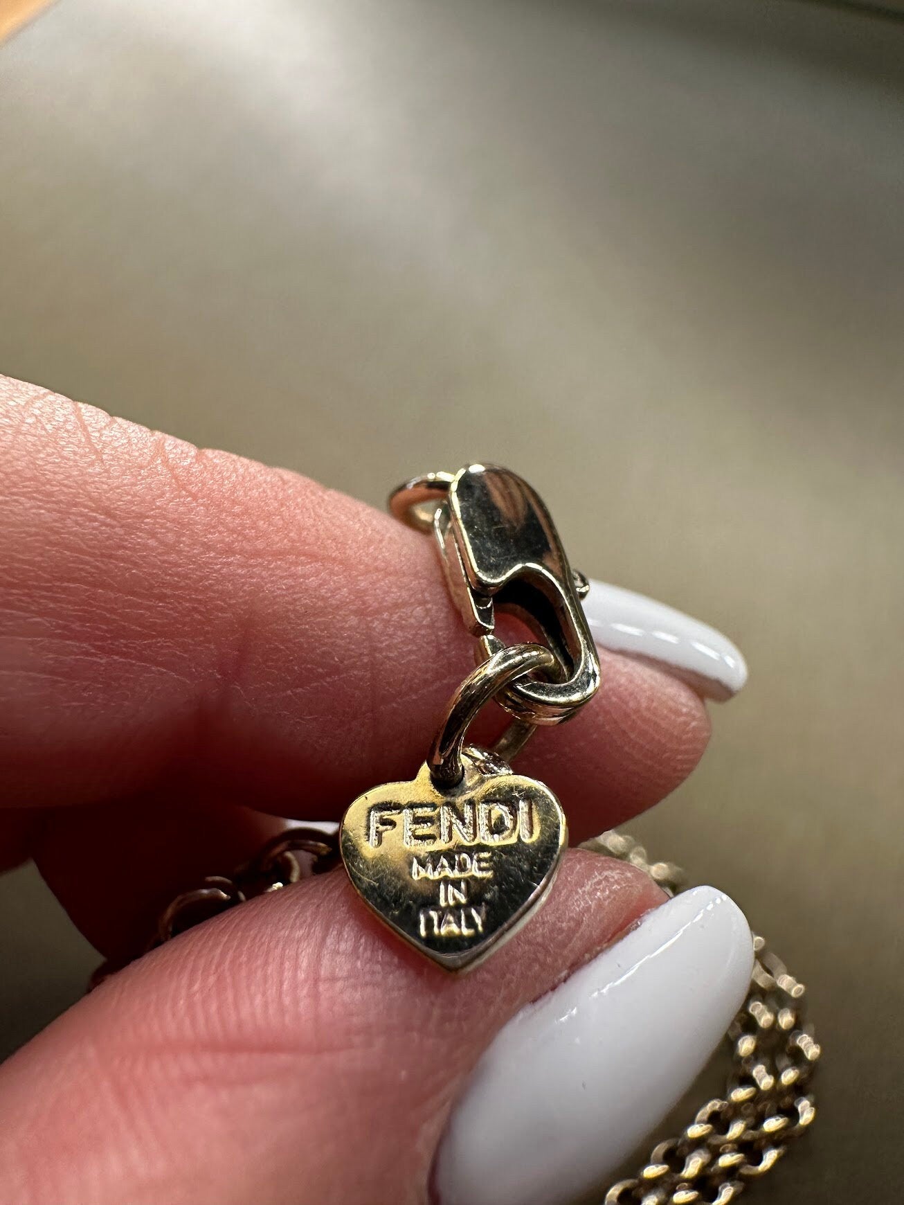 FENDI Vintage 100% Authentic Genuine, ID Identification Tag Necklace with Alphabet "K" and "Capricorn", 1990's